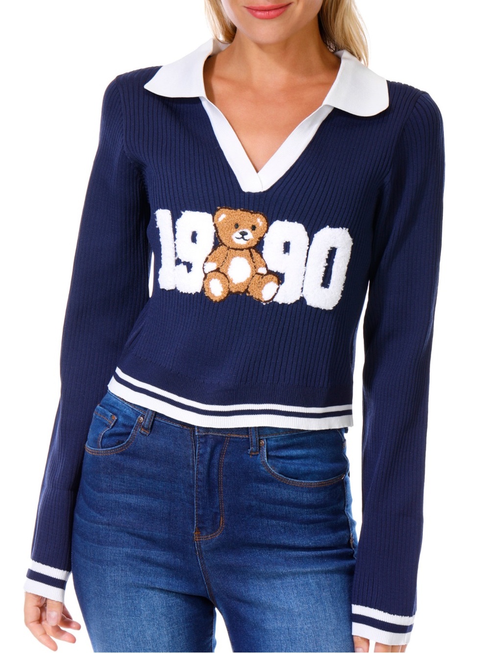 NWT Joie & Joy Women’s Black Varsity 1990 V-Neck Sweater Sizes M & L